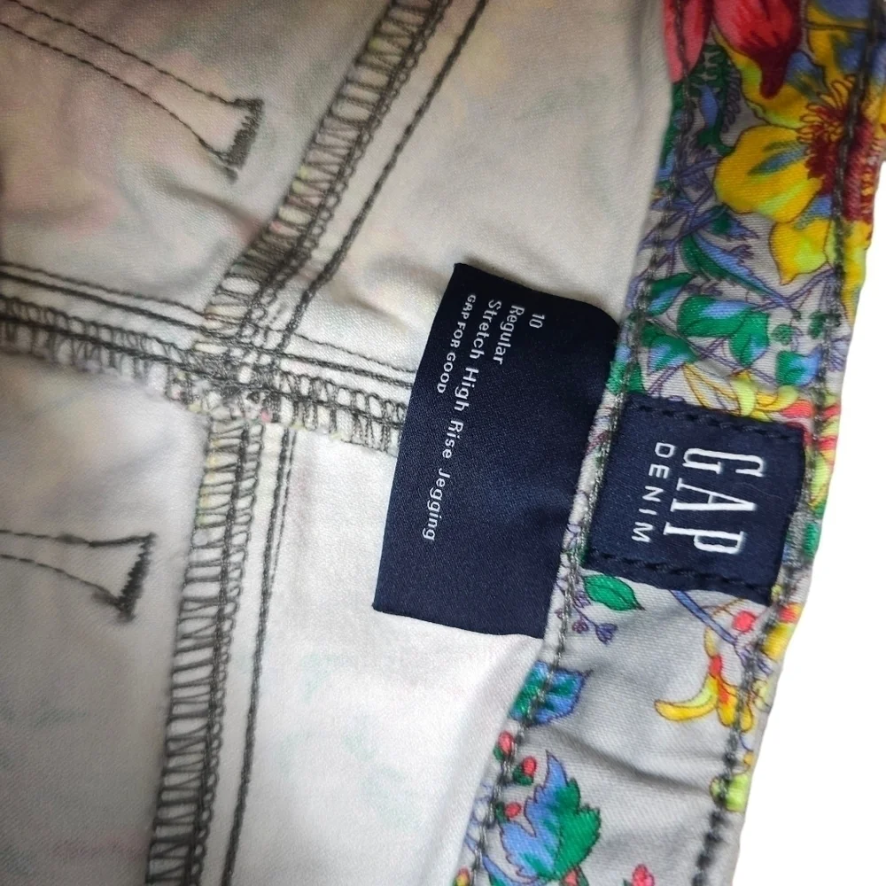Gap Denim Girls Gray Floral Jeggings